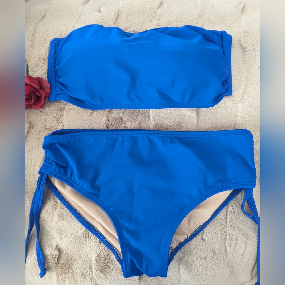💙 Royal Blue Strapless Bikini Set
